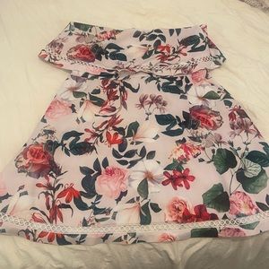 Strapless ASOS semi-formal floral dress
